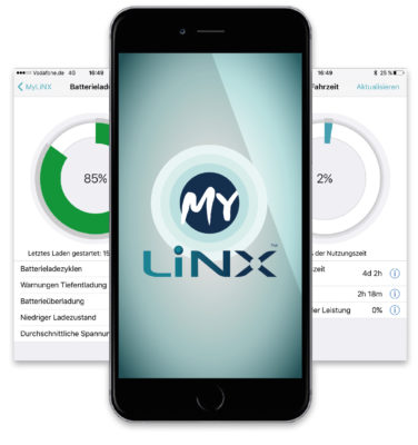 Smartphone mit der MyLiNX-App 